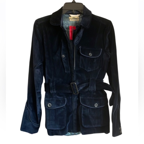 EDUN Jackets & Blazers - EDUN NWT Griffin Zip Up Alchemy Blue Velvet Jacket - Small